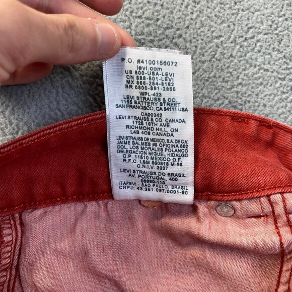 Levis Womens Jeans Mid Rise Skinny Size 16 M Red Pants Pockets Stretch - Picture 10 of 13